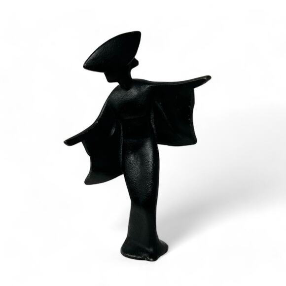 None and/or Unknown Other - Vintage Cast Iron Geisha Figurine (7" H) MCM Mid Century Modern Statue Decor